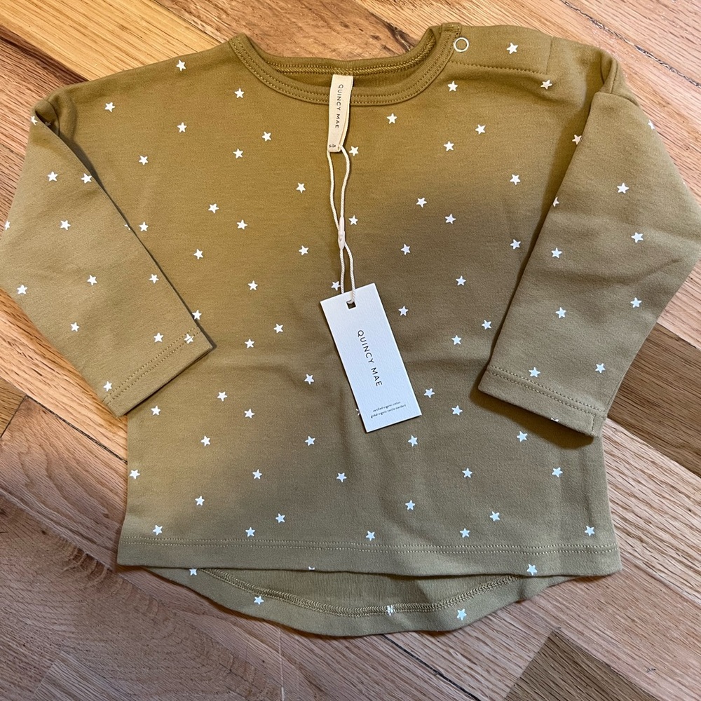 NWT Quincy Mae Brushed Jersey Top size 6-12 months